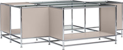 FLEXCUBE_Salontisch_Glas_taupe_152x116 - Taupe / B: 152.5 cm x T: 115.0 cm x H: 49.0 cm