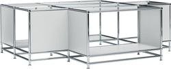 FLEXCUBE Tavolo d.salone_vetro_grig.chia - Grigio chiaro / L: 152.5 cm x P: 115.0 cm x A: 49.0 cm