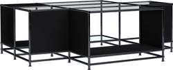 FLEXCUBE_Salontisch_Glas_schwarz/schwarz - Schwarz / B: 152.5 cm x T: 115.0 cm x H: 49.0 cm
