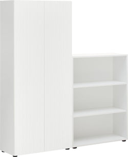 OFFICE X Schrank - Weiss / B: 160.0 cm x T: 35.8 cm x H: 108 / 179.5  cm