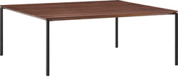 BAO Salontisch - Nussbaum massiv / schwarz / B: 90.0 cm x T: 90.0 cm x H: 35.0 cm