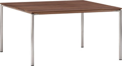 BAO Salontisch - Nussbaum massiv / Edelstahl / B: 65.0 cm x T: 65.0 cm x H: 35.0 cm