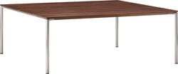 BAO Salontisch - Nussbaum massiv / Edelstahl / B: 90.0 cm x T: 90.0 cm x H: 35.0 cm