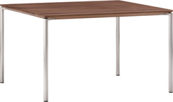 BAO Salontisch - Nussbaum massiv / Edelstahl / B: 65.0 cm x T: 65.0 cm x H: 40.0 cm