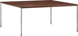 BAO Salontisch - Nussbaum massiv / Edelstahl / B: 90.0 cm x T: 90.0 cm x H: 40.0 cm