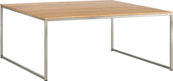 AVEA Salontisch - Eiche massiv / Edelstahl / B: 90.0 cm x T: 90.0 cm x H: 40.0 cm