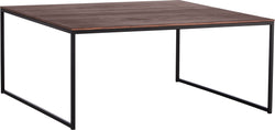 AVEA Salontisch - Nussbaum massiv / schwarz / B: 90.0 cm x T: 90.0 cm x H: 40.0 cm
