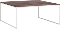 AVEA Salontisch - Nussbaum massiv / grau / B: 90.0 cm x T: 90.0 cm x H: 40.0 cm