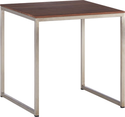 AVEA Beistelltisch - Nussbaum massiv / Edelstahl / B: 40.0 cm x T: 40.0 cm x H: 41.0 cm