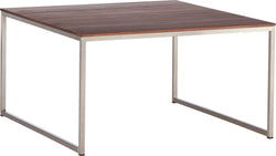 AVEA Salontisch - Nussbaum massiv / Edelstahl / B: 65.0 cm x T: 65.0 cm x H: 36.0 cm