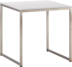 AVEA Beistelltisch - grau / Edelstahl / B: 40.0 cm x T: 40.0 cm x H: 41.0 cm