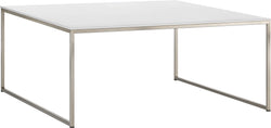AVEA Salontisch - grau / Edelstahl / B: 90.0 cm x T: 90.0 cm x H: 40.0 cm