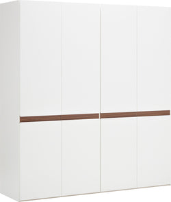 MODUL Armadio ad ante girevoli - Bianco / Noce / L: 203.0 cm x P: 59.0 cm x A: 220.0 cm