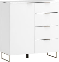MODUL Kommode - Weiss / B: 90.0 cm x T: 43.0 cm x H: 98.0 cm