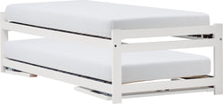 DOPPIO Doppelbett - Weiss / B: 90.0 cm x T: 200.0 cm x H: 51.8 cm