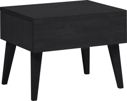 CARA Nachttisch - Buche schwarz / B: 45.0 cm x T: 35.0 cm x H: 35.0 cm