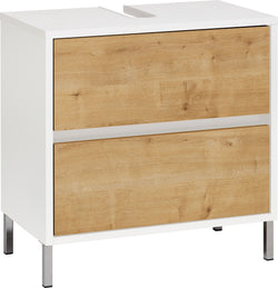 SIERRA Armadietto per lavabo - Bianco / Quercia / L: 60.0 cm x P: 35.0 cm x A: 60.0 cm