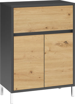 SIERRA Beistellmöbel - Anthrazit/Eiche / B: 60.0 cm x T: 35.0 cm x H: 84.3 cm