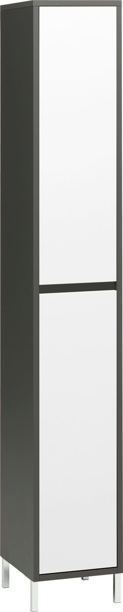 SIERRA Hochschrank - Anthrazit / Weiss / B: 30.0 cm x T: 35.0 cm x H: 190.0 cm