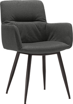 Sedia NAVIGLI II - Grigio scuro / Nero / L: 58,0 cm x P: 61,0 cm x A: 90,0 cm