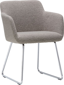 Chaise PECORA - Taupe / Chrome / L : 57,5 cm x P : 58,0 cm x H : 76,0 cm