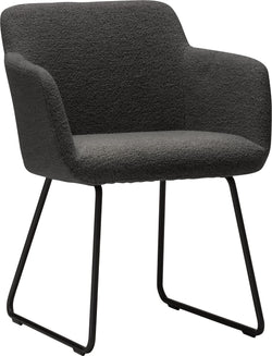 Chaise PECORA - Anthracite / Noir / L : 57,5 cm x P : 58,0 cm x H : 76,0 cm