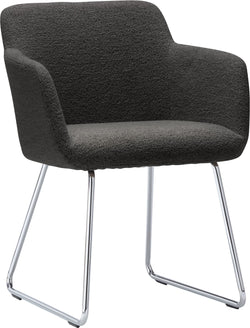 Chaise PECORA - Anthracite / Chrome / L : 57,5 cm x P : 58,0 cm x H : 76,0 cm