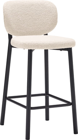 NIVES Tabouret de bar - Beige / L: 42.0 cm x P: 50.5 cm x H: 93.0 cm