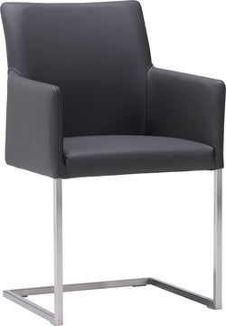 SIENA m.AL. Leder Anthrazit/ Freisch. Ed - Anthrazit / B: 50.0 cm x T: 46.5 cm x H: 87.7 cm