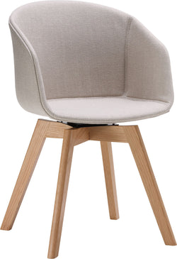 Sedia GIANNI - Grigio chiaro / Marrone / L: 53,5 cm x P: 55,5 cm x A: 84,0 cm