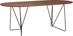 ELIANA Table ovale - Noyer / L: 200.0 cm x P: 95.0 cm x H: 75.0 cm