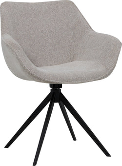 LUINO Stuhl - Beige / Schwarz / B: 68.0 cm x T: 62.0 cm x H: 82.5 cm