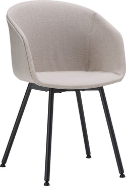 Chaise GIANNI - Gris clair / Noir / L : 53,5 cm x P : 55,0 cm x H : 84,0 cm