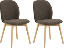 Set di 2 sedie ALANA - Taupe / Marrone chiaro / L: 49,0 cm x P: 56,0 cm x A: 89,0 cm