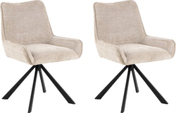 Set di 2 sedie HELLA - Beige / Nero / L: 59,0 cm x P: 56,0 cm x A: 81,0 cm