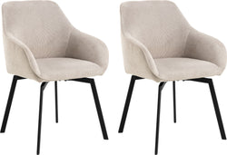 DYLAN Stuhl - Beige / B: 58.5 cm x T: 55.5 cm x H: 83.5 cm