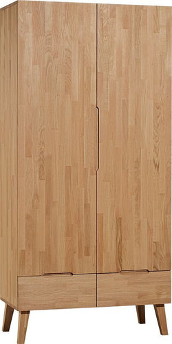 CARA Drehtürenschrank - Eiche / B: 100.0 cm x T: 52.0 cm x H: 210.0 cm