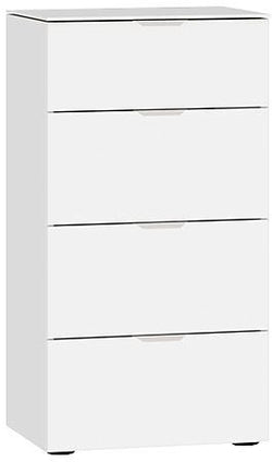 MODUL Kommode - Weissglas satiniert / B: 45.0 cm x T: 43.0 cm x H: 87.0 cm