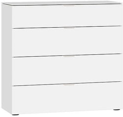 MODUL Kommode - Weissglas satiniert / B: 90.0 cm x T: 43.0 cm x H: 87.0 cm