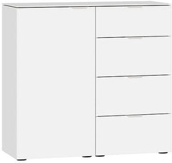 MODUL Kommode - Weissglas satiniert / B: 90.0 cm x T: 43.0 cm x H: 87.0 cm