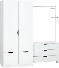 SIMON Armadio ad ante battenti  2-por - Bianco / L: 187.0 cm x P: 54.0 cm x A: 197.0 cm