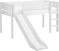 Flexa WHITE Halbhochbett - Weiss / B: 109.0 cm x T: 210.0 cm x H: 120.0 cm