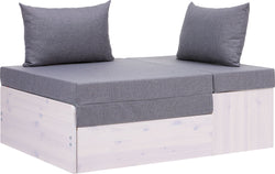 Flexa CLASSIC Canapé-lit avec matelas - Blanchiment à la chaux / L: 117.5 cm x P: 98.0 cm x H: 75.0 cm