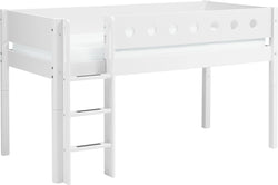 Flexa WHITE Halbhochbett - Weiss / B: 109.0 cm x T: 210.0 cm x H: 120.0 cm