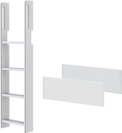 Échelle WHITE droite pour lit mezzanine de hauteur moyenne - Blanc