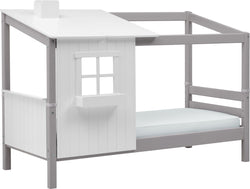 Flexa CLASSIC TREE HOUSE Mezza casa sull'albero tra cui letto singolo - Grigio / L: 112.0 cm x P: 210.0 cm x A: 154.0 cm