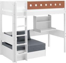 Flexa WHITE Hochbett - Rost / B: 109.0 cm x T: 210.0 cm x H: 185.0 cm