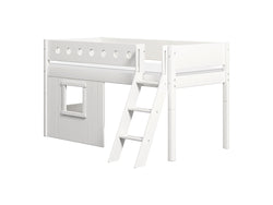 Flexa WHITE Letto semi-alto con casetta sull'albero - Bianco / L: 109.0 cm x P: 210.0 cm x A: 120.0 cm