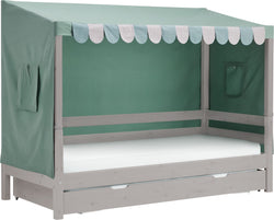 Flexa CLASSIC TEXTILE HOUSE Ganzes Textilhaus inkl. Einzelbett - Grau / B: 112.0 cm x T: 210.0 cm x H: 196.3 cm