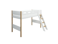 Flexa NOR Letto semialto - Bianco / Quercia / L: 150.0 cm x P: 210.0 cm x A: 143.0 cm